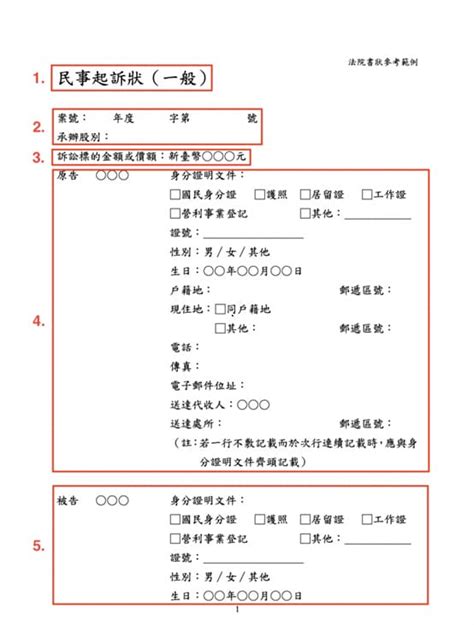 免費寫訴狀|常用表單格式下載